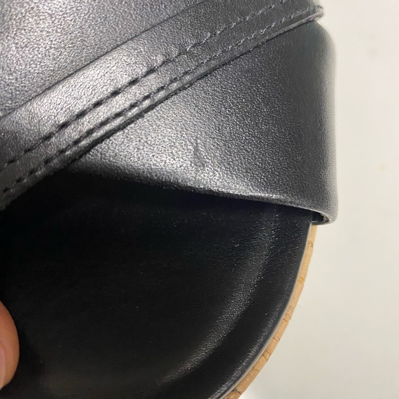 Franco Sarto Women’s Ankle Strap Cork Black Leather Sandals - 7M L-FAE - Picture 11 of 16